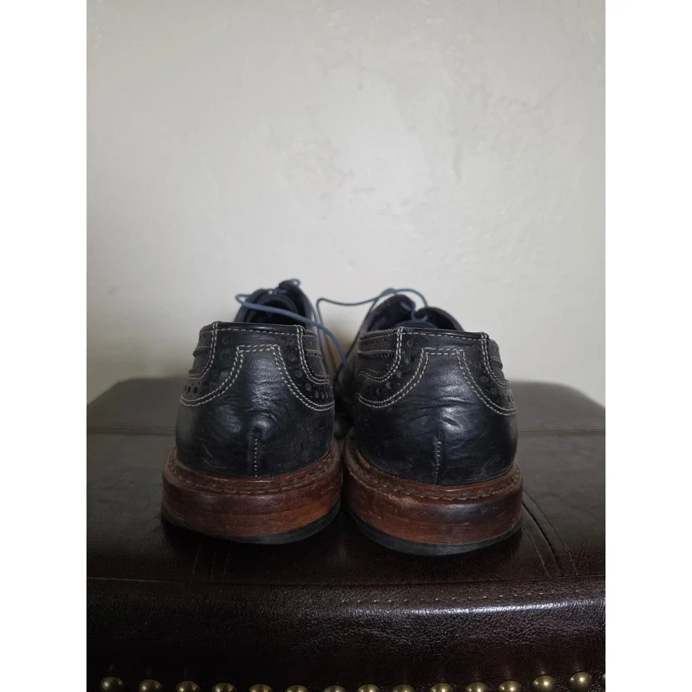 Allen Edmonds Neumok Gray Leather Wingtip Oxfords Preppy Dress Shoes Sz10D